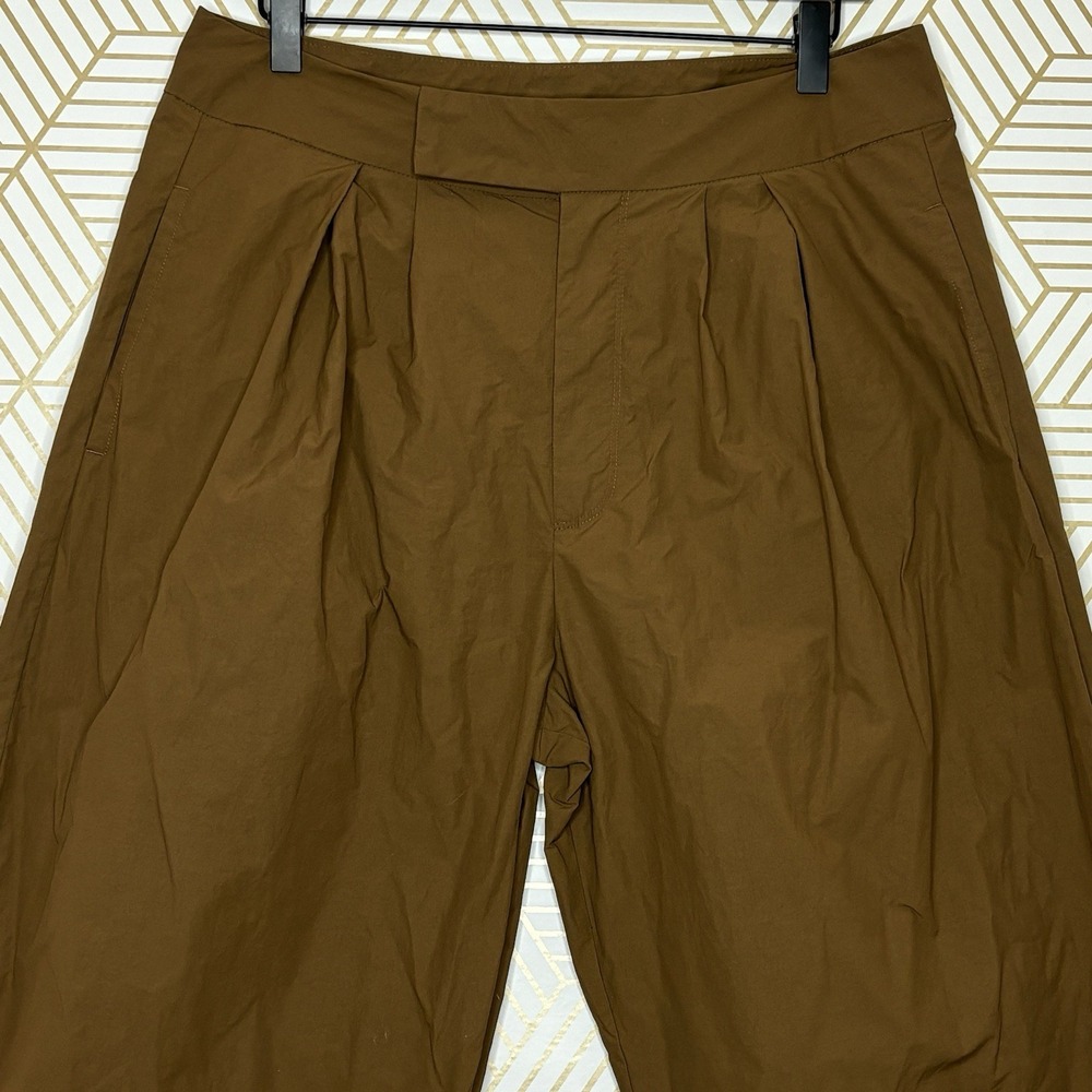 Free People Gabriette Barrel Leg Pants Brown Size 10 Lightweight Academia Boho - Picture 2 of 11